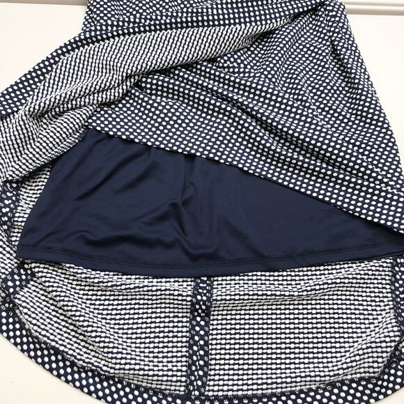 Betsey Johnson Women’s T-length Polka Dot Ruched Faux Wrap Dress Zipper Sz 12 - Picture 4 of 10